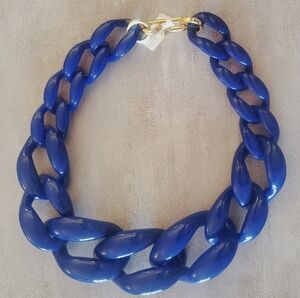 Vibrant Blue Chunky Chain Necklace